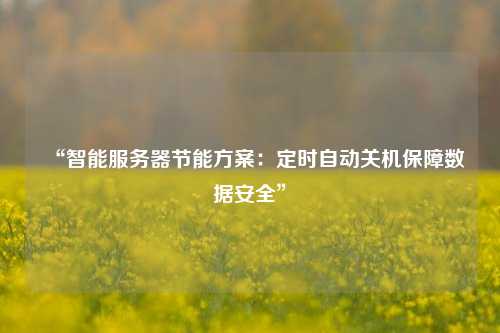 “智能服務(wù)器節(jié)能方案：定時自動關(guān)機保障數(shù)據(jù)安全”